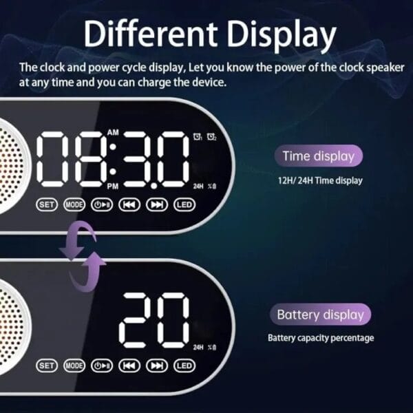 Digital Clock with Bluetooth Speaker - Image 3