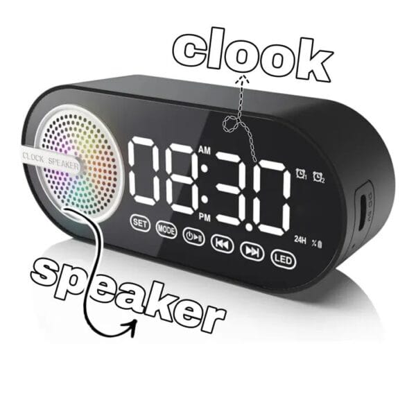 Digital Clock with Bluetooth Speaker - Image 2