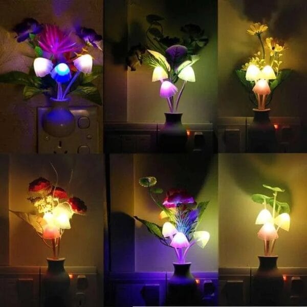 Lighting US Plug Flower Vase LED Mushroom Night Light mushroom light led mushroom light - Image 4