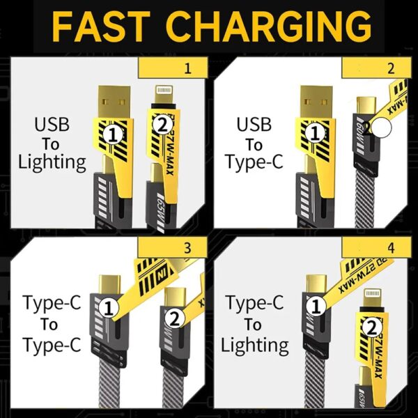 4 in 1 fast charging cable 65w - Image 3