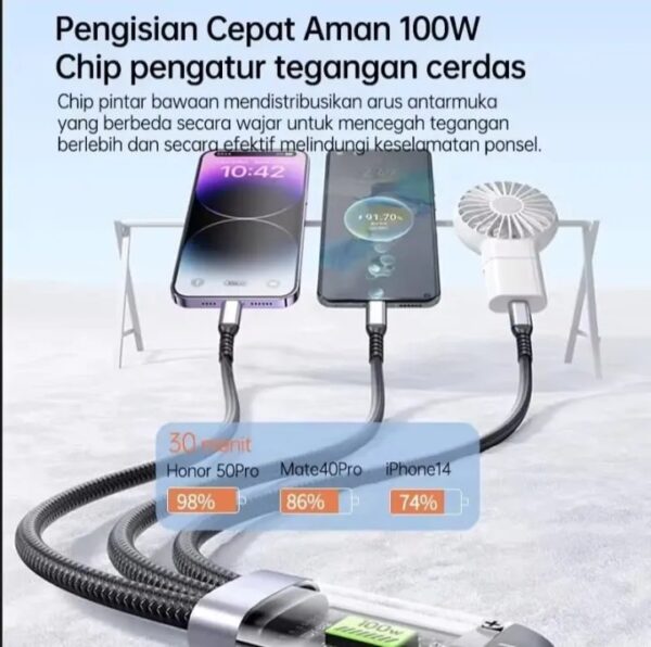 3 in 1 super fast 100w cable. - Image 4
